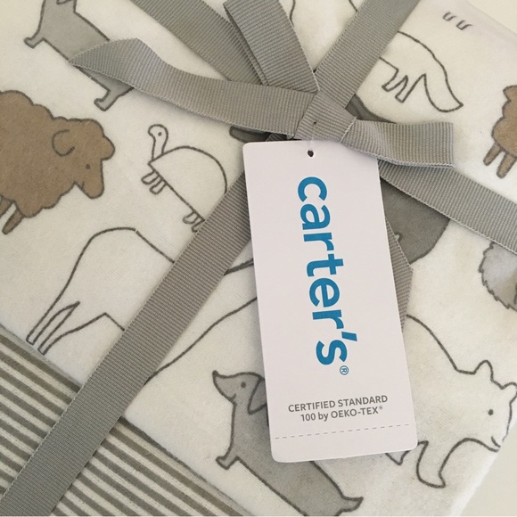 NEW Carter’s 4 pk Receiving Blankets for Baby Variety Prints Animal Star Stripe - Picture 2 of 6